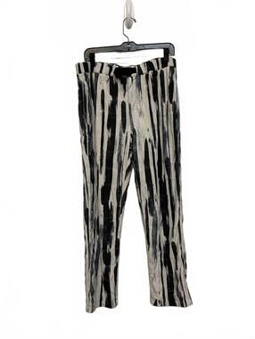 Snow Peak Polartec All Over Patterned Outdoor Pants w/ Belt Gray Black Medium